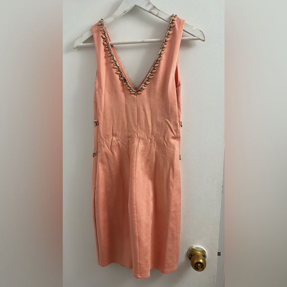 Bebe — Peach v neck dress — size S - Picture 2 of 2